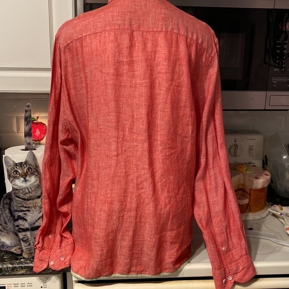 M Report Collection button down long sleeve solid red plus size shirt XXL. EUC - Picture 2 of 5